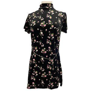 Pink and black floral girl's dress